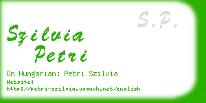 szilvia petri business card